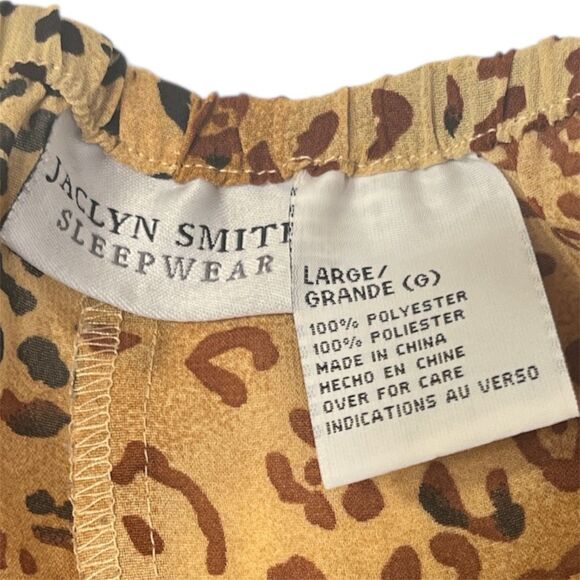 Jaclyn Smith Pajama Pants Size L Leopard Print Y2K Lounge Sleepwear Vintage ✨ - Picture 3 of 10